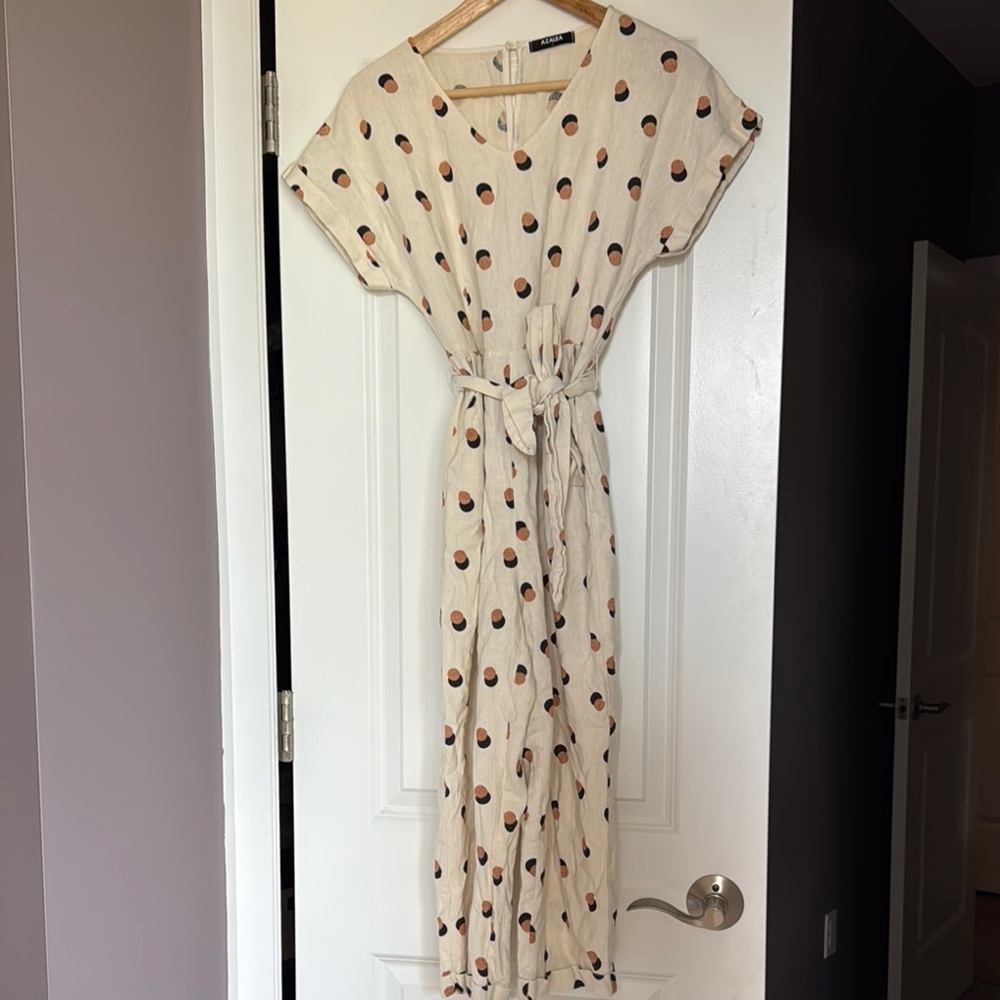 Anthropologie linen blend jumpsuit